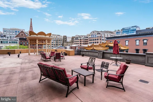 a outdoor space with patio area