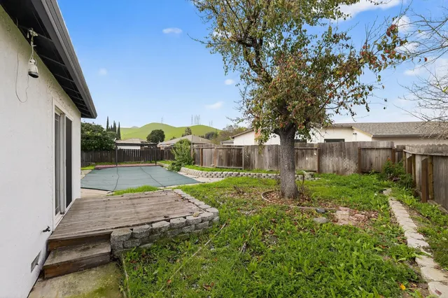 a view of backyard with green space