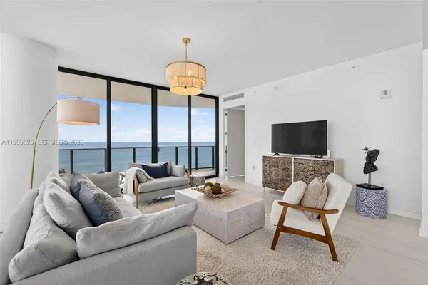 a view of an ocean and beach