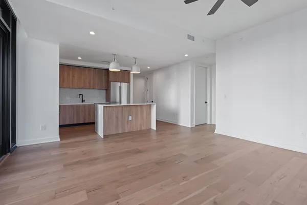 a view of a kitchen with a sink