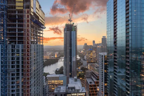 a view of city from balcony