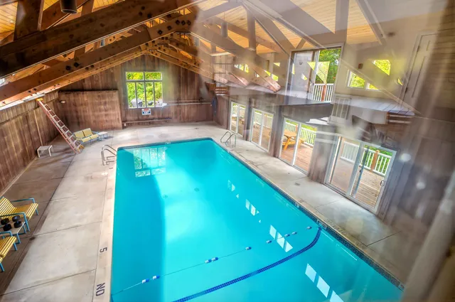 a view of an indoor swimming pool