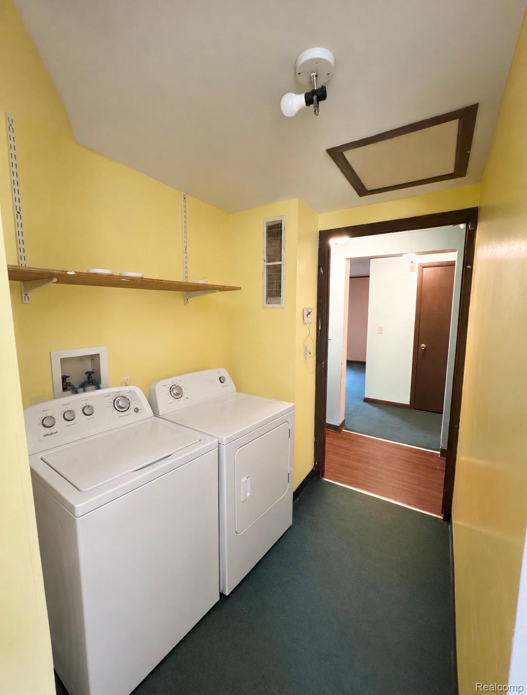 140 Larson Road Attica, MI 48412 - Photo 19 of 41 Dedicated laundry area featuring a white top-load washer and front-load dryer