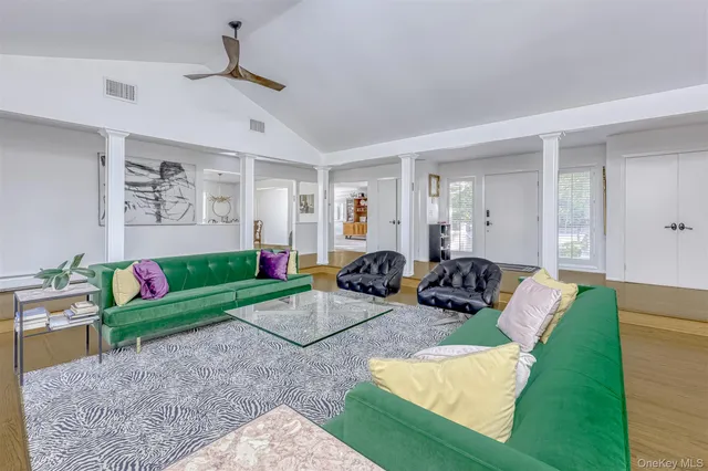 a living room with furniture