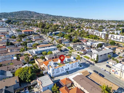 an aerial view of a city