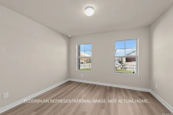 an empty room with a window