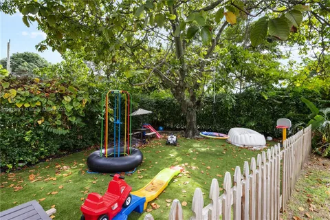 a view of a chairs and table in backyard