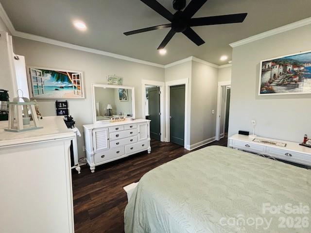 278 Right Prong Road Ellenboro, NC 28040 - Photo 21 of 47 a bedroom with a bed a dresser and a large mirror
