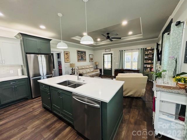 278 Right Prong Road Ellenboro, NC 28040 - Photo 5 of 47 a large white kitchen with a sink and dishwasher a stove top oven with wooden floor