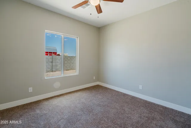 an empty room with closet