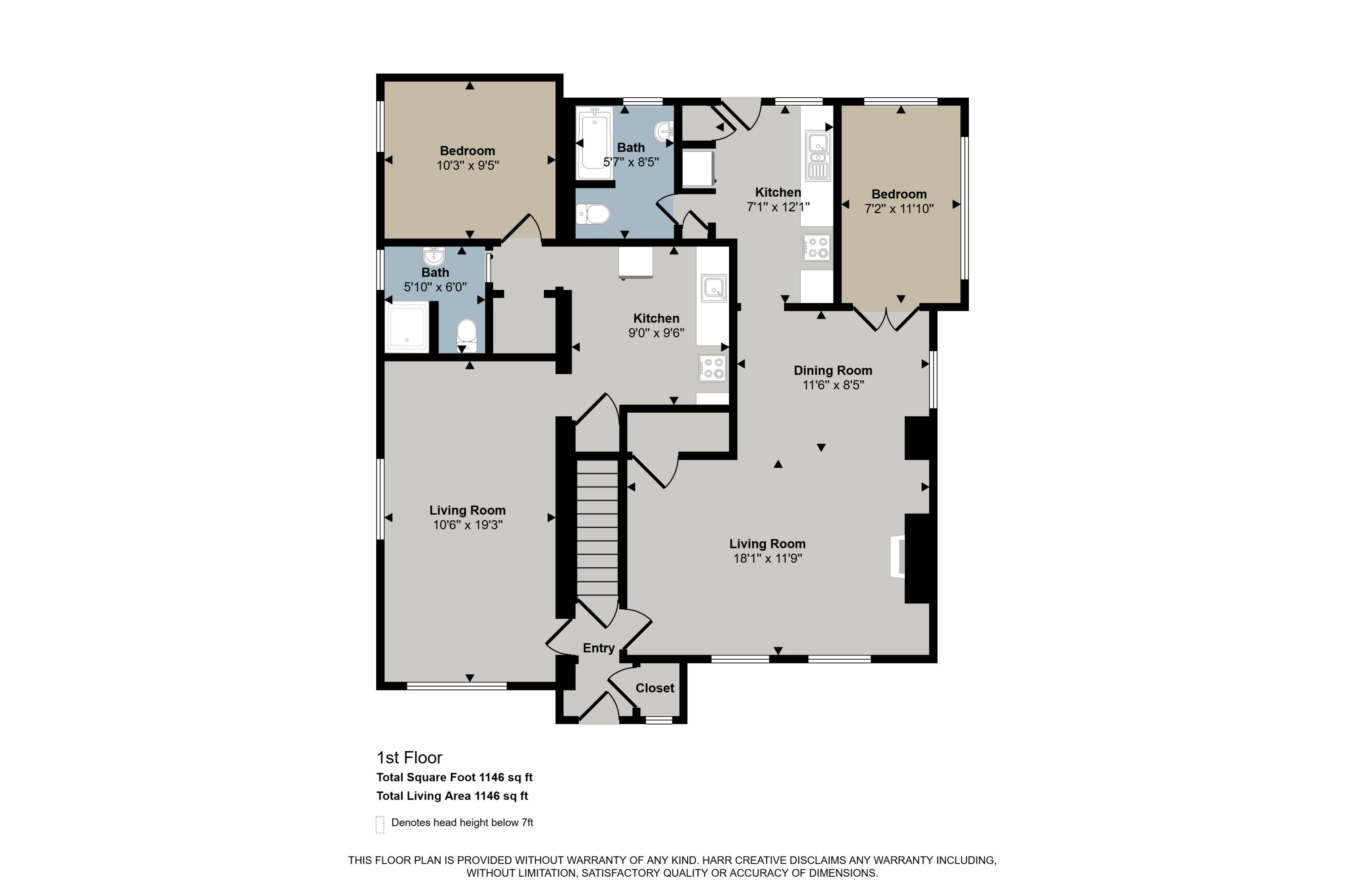 122 Brookview Street Kalamazoo, MI 49048 - Photo 17 of 19 1st Floor Floorplan - Unit 1 & unit 3