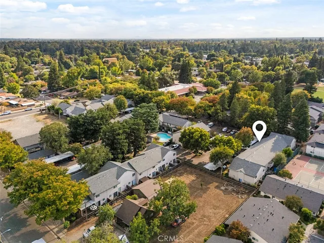 an aerial view of multiple house
