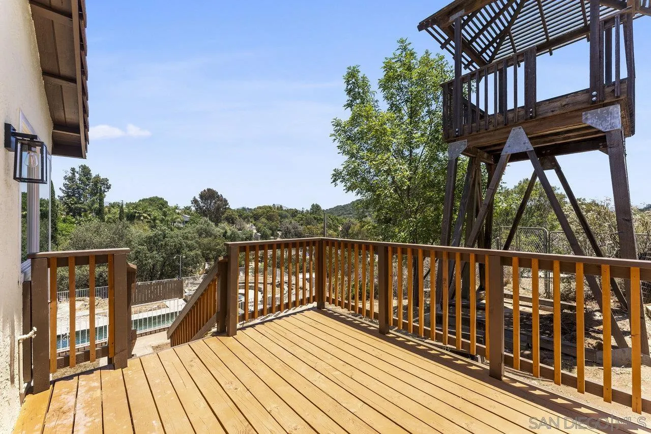 2047 Via Del Torrie Alpine, CA 91901 - Photo 39 of 53 a view of balcony with wooden floor and fence