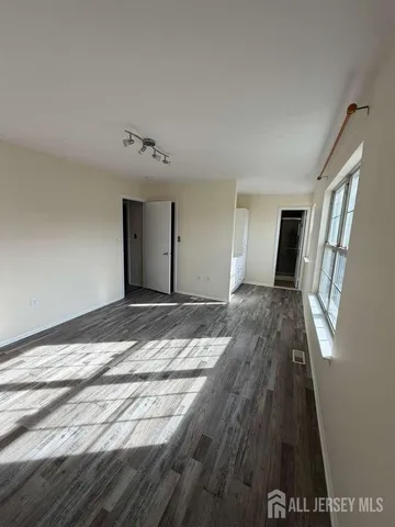 a close view of a sink and a microwave