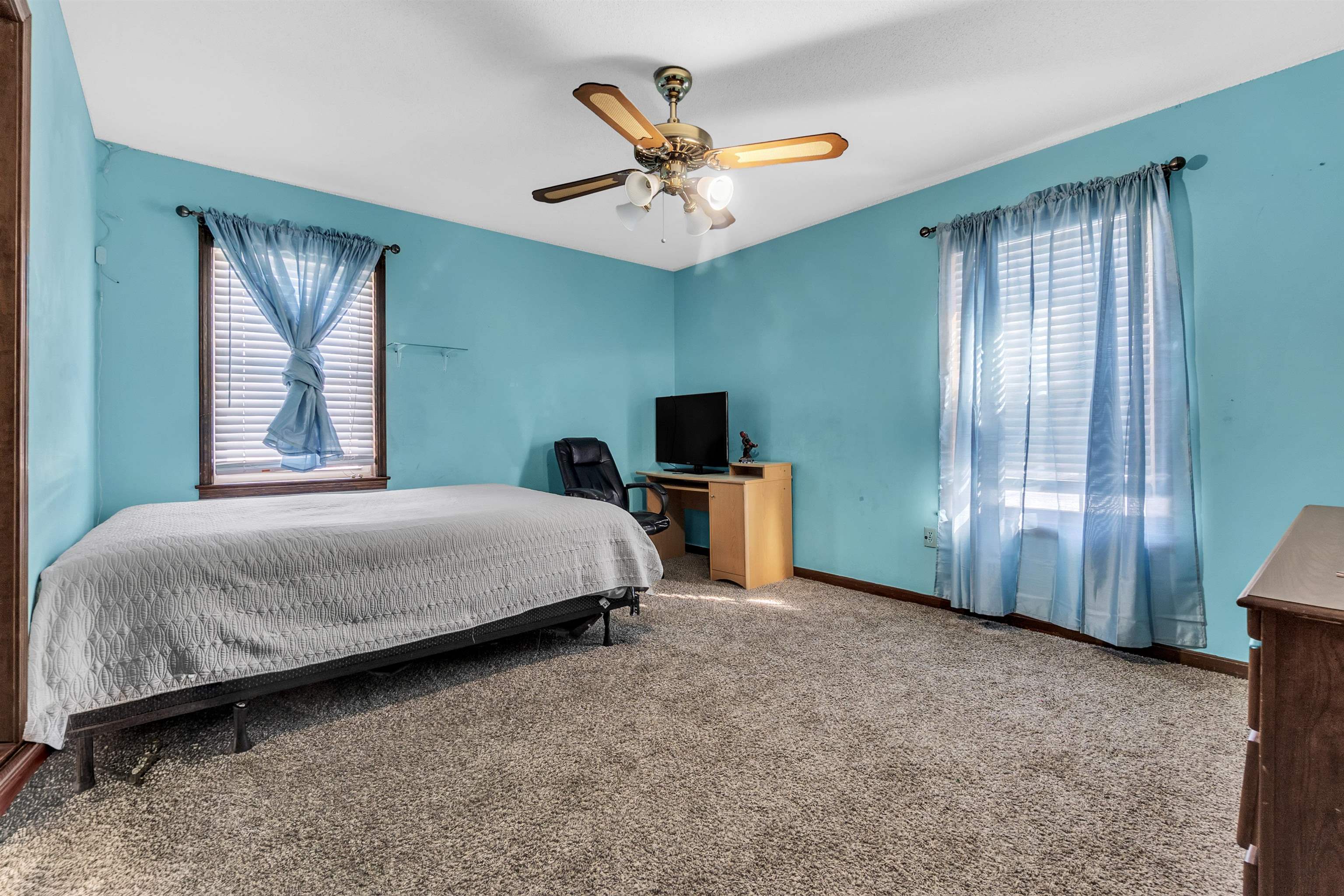 3463 Dupre Street Memphis, TN 38115 - Photo 15 of 25 Bedroom with carpet, a ceiling fan, and multiple windows