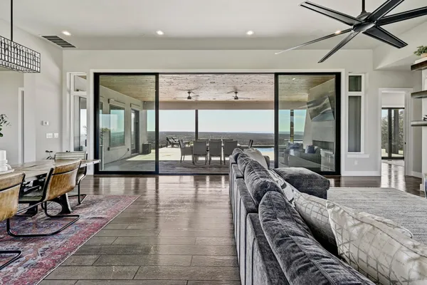 a living room with furniture