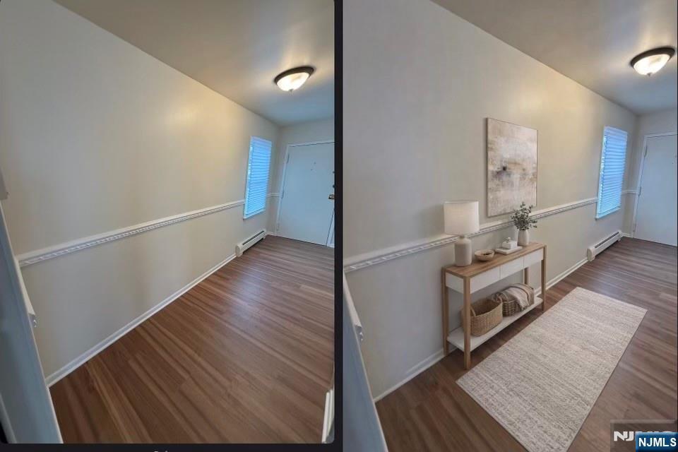 a view of a kitchen from the hallway