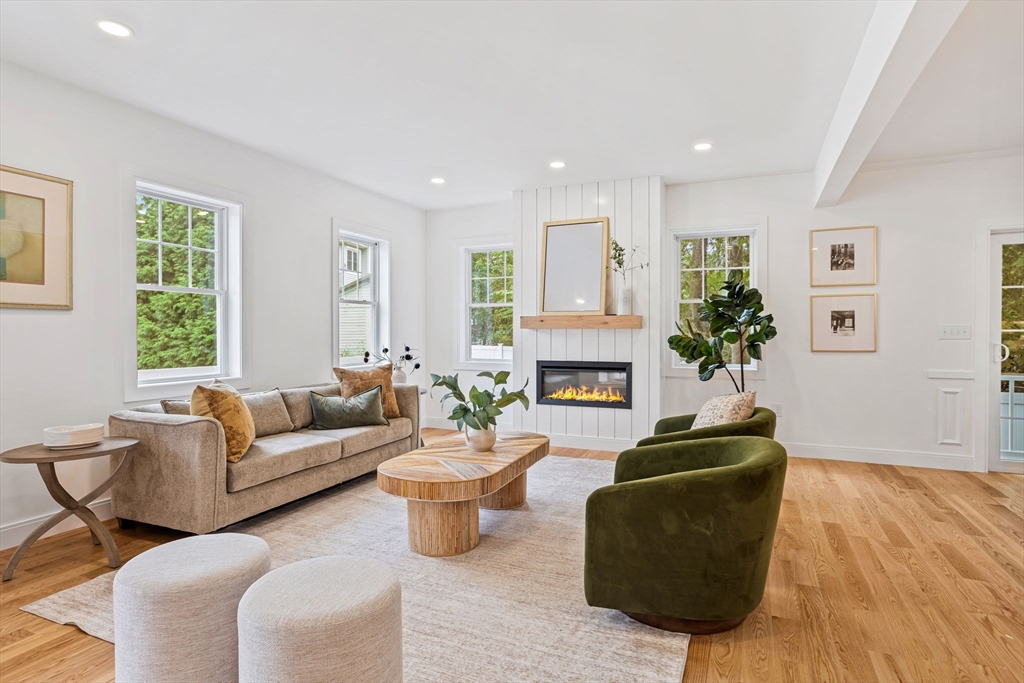 75 Franklin Street, Unit 2 Arlington, MA 02474 - Photo 2 of 38 a living room with furniture a fireplace and a potted plant