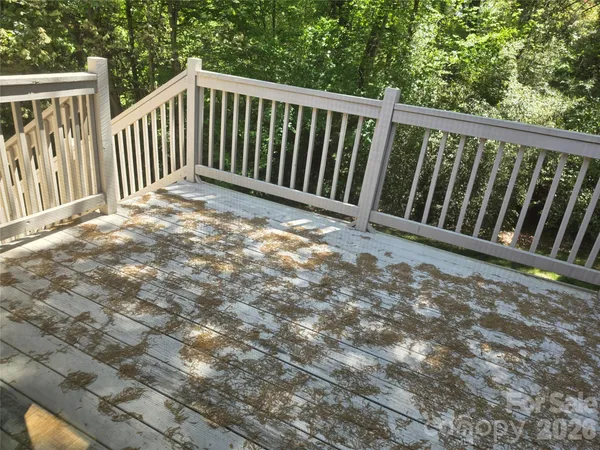a view of a wooden fence