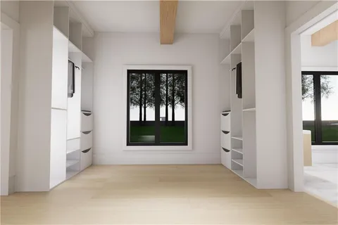 a view of a car in garage