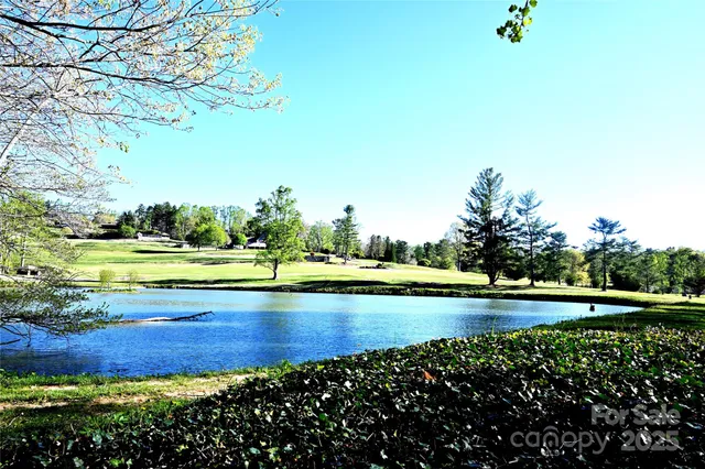 a view of a swimming pool and an outdoor space
