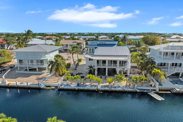 a view of a lake with a city