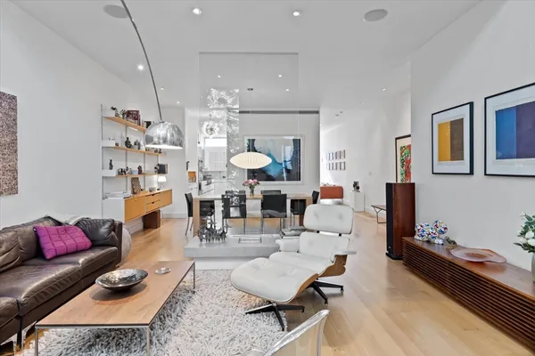 a living room with furniture