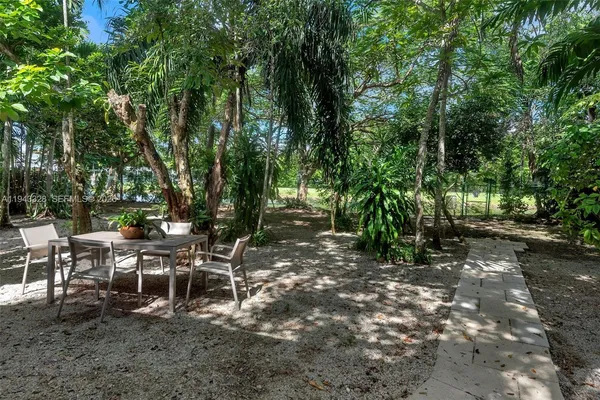 a view of a outdoor space with lots of trees
