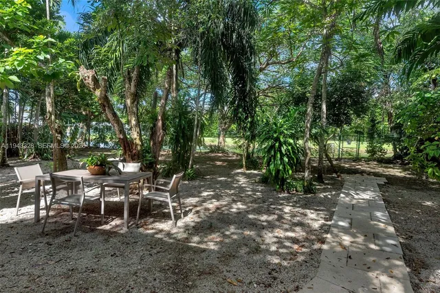 a view of a outdoor space with lots of trees