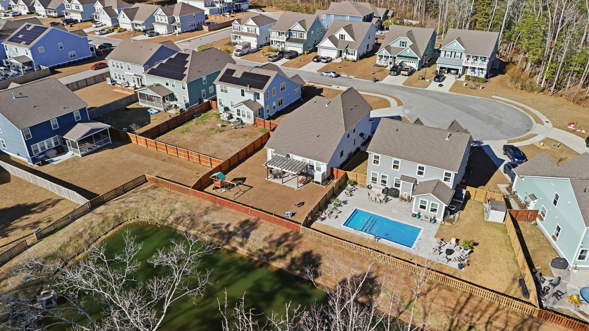 158 Boots Branch Road Summerville, SC 29485 - Photo 43 of 49 aerial view of back of home and pond