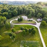 a view of a garden with an outdoor space