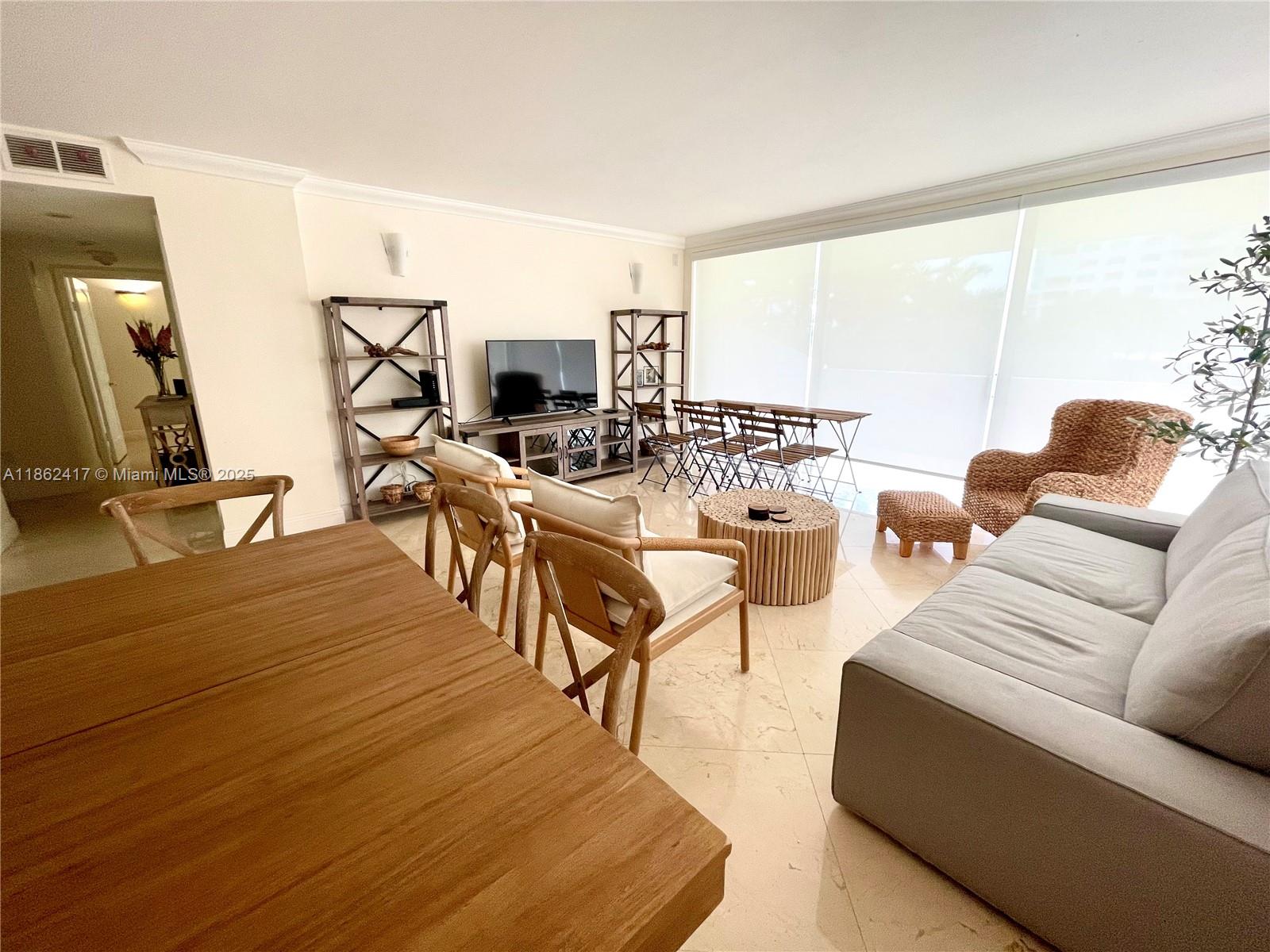 177 Ocean Ln Drive, Unit 209 Key Biscayne, FL 33149 - Photo 3 of 19 a living room with furniture and a flat screen tv