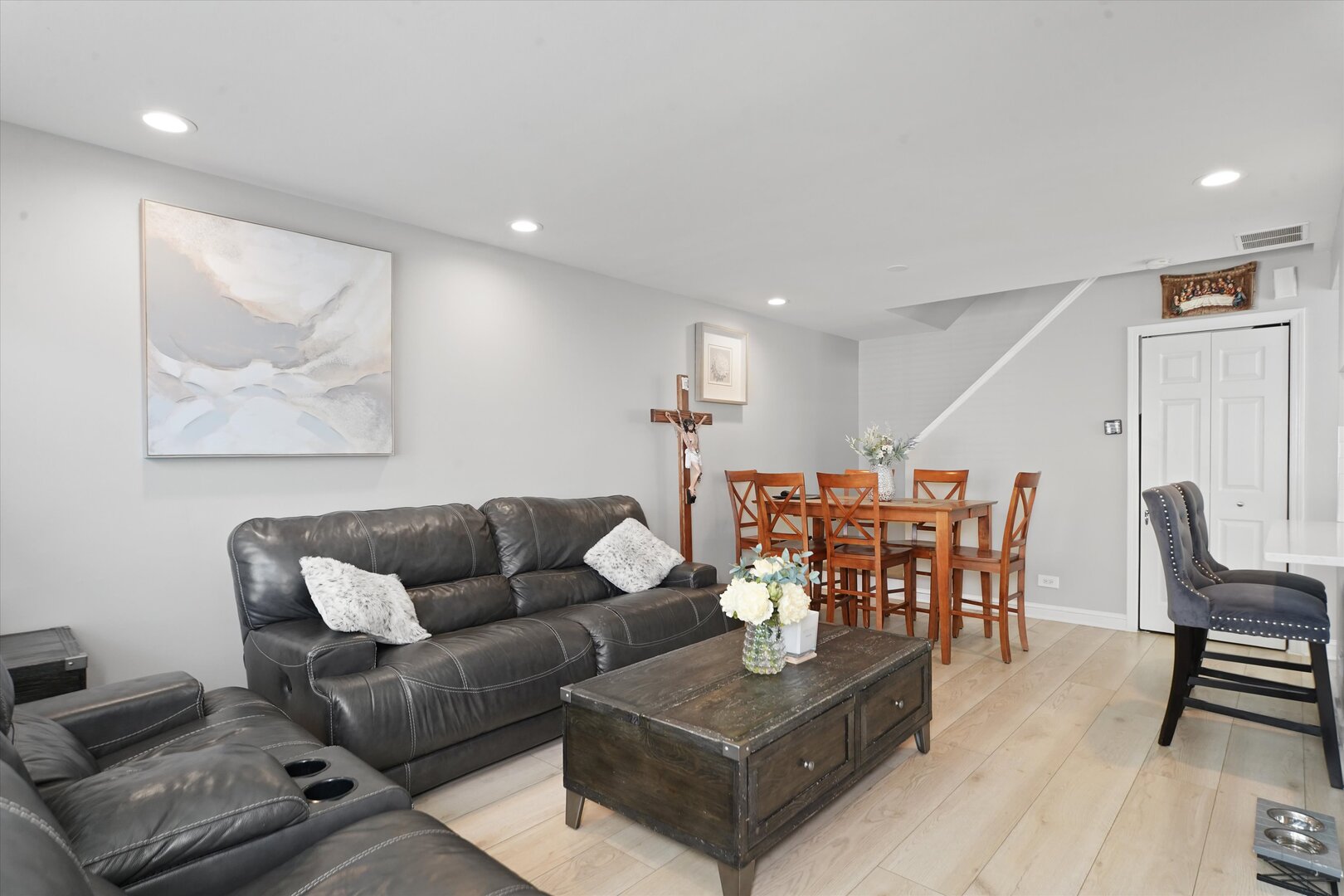 1334 Normantown Road Naperville, IL 60564 - Photo 2 of 19 a living room with furniture and a dining table with rug