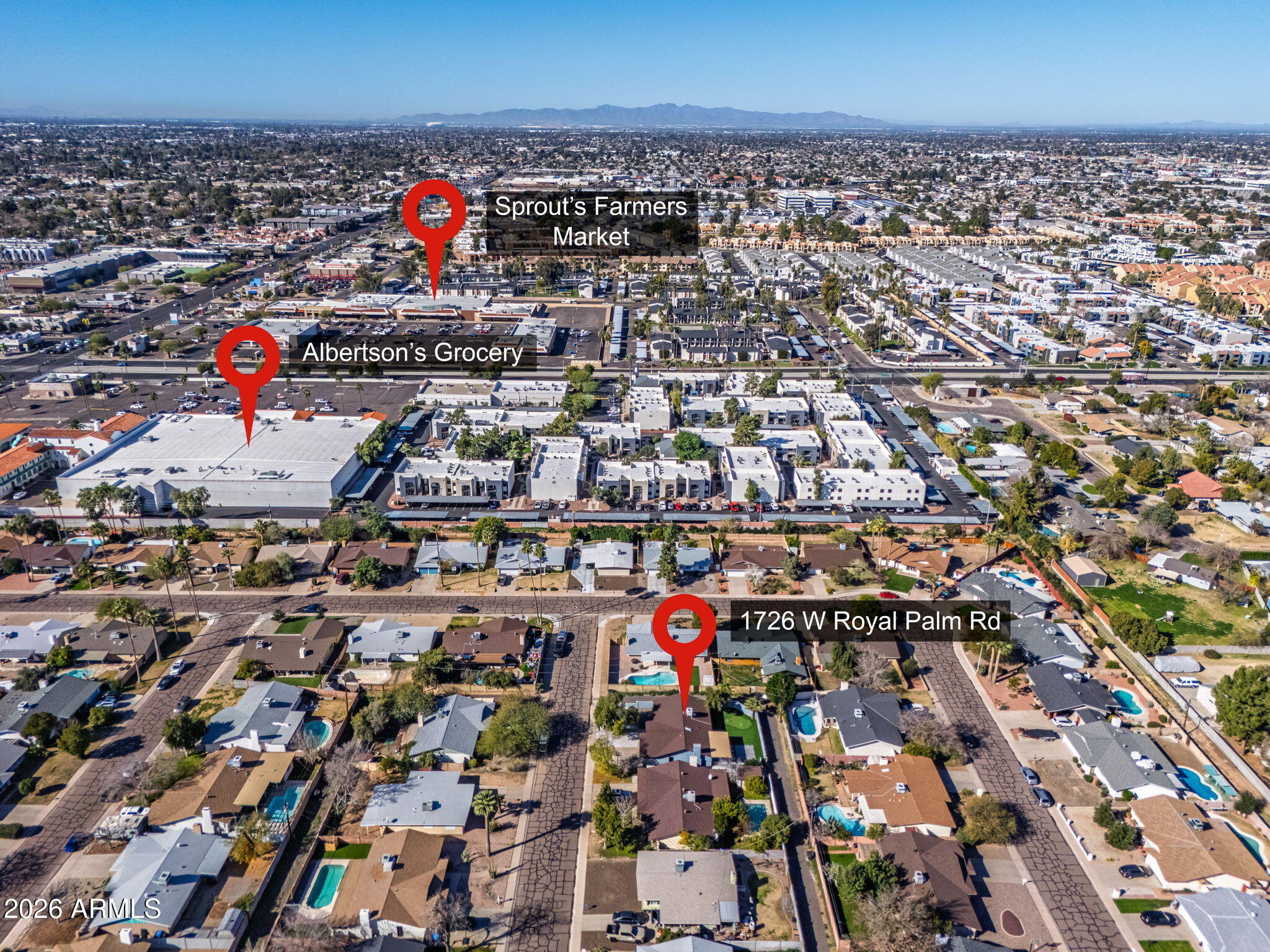 1726 West Royal Palm Road Phoenix, AZ 85021 - Photo 17 of 20 an aerial view of multiple house