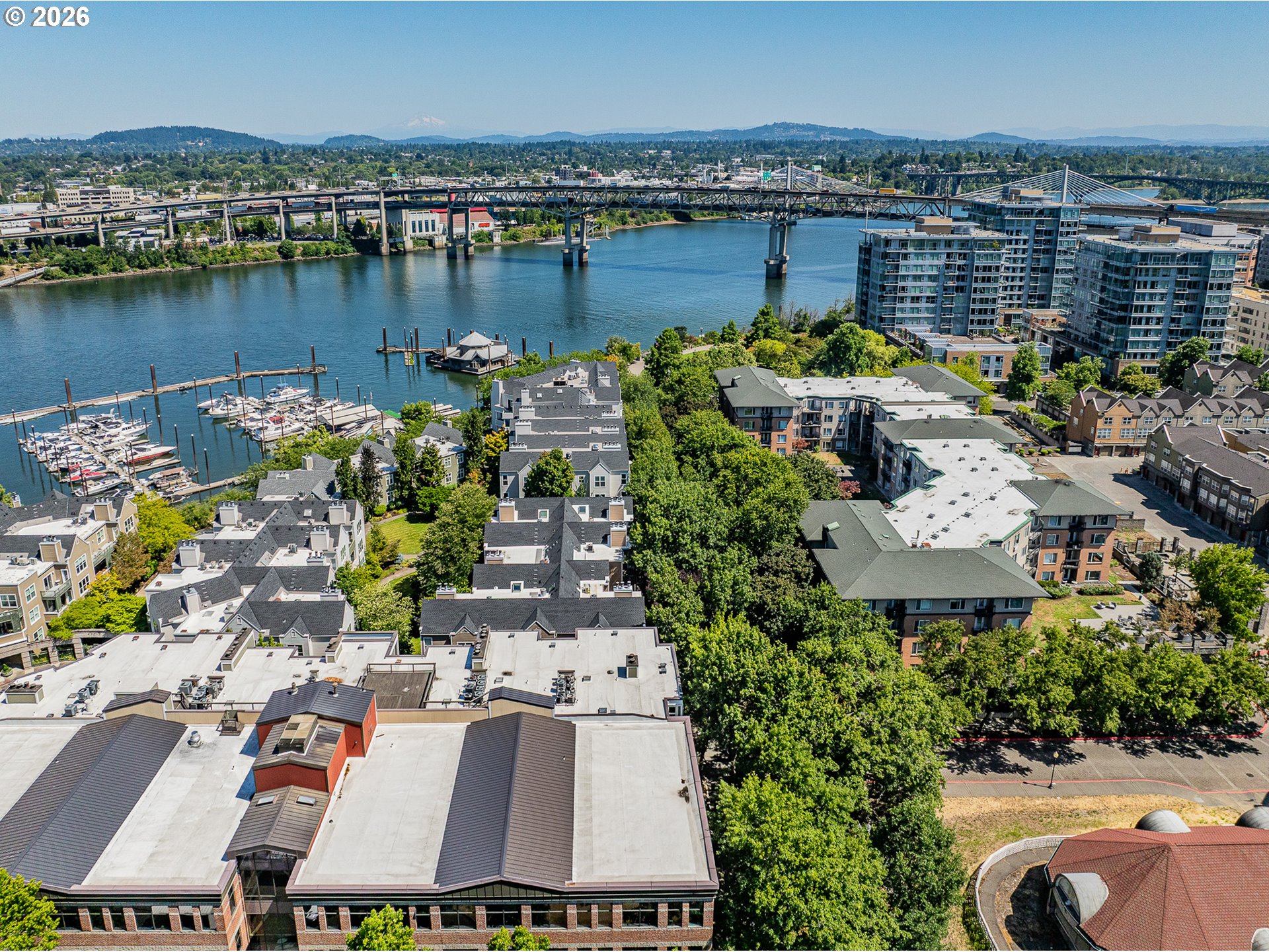 205 South Montgomery Street, Unit 401B Portland, OR 97201 - Photo 28 of 33 an aerial view of a building with outdoor space and lake view