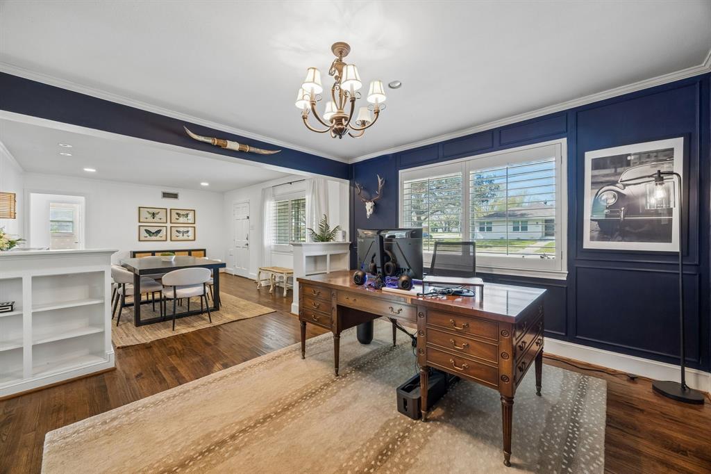 5130 Rexton Lane Dallas, TX 75214 - Photo 8 of 28 a workspace with furniture window and wooden floor