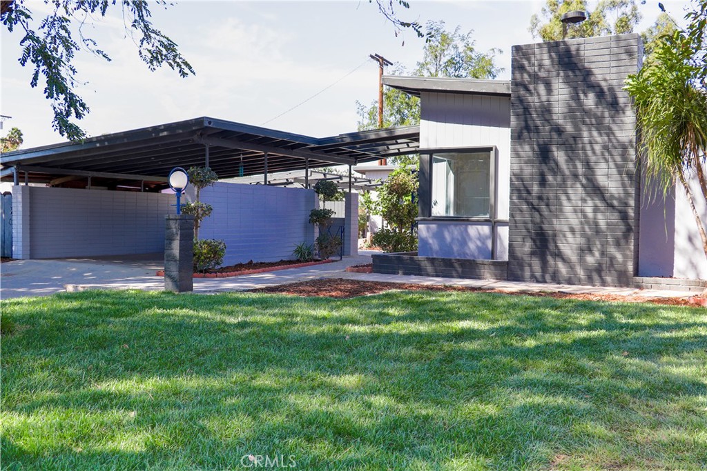 a view of backyard with a barn and a cactus plant