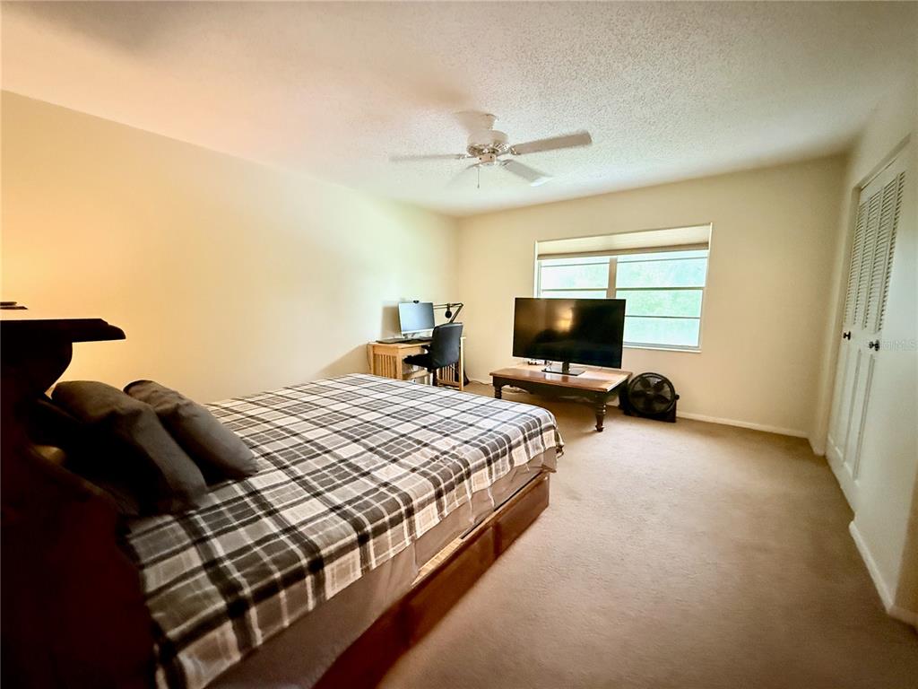 4805 Rilma Avenue, Unit 102 Sarasota, FL 34234 - Photo 12 of 18 a bedroom with a bed and a flat screen tv