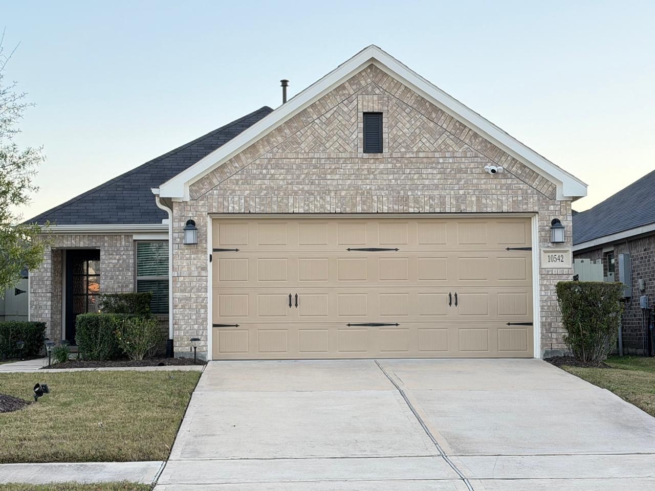 10542 Preserve Way Conroe, TX 77385 - Photo 1 of 26 Single-story brick home with an inviting front entrance. Features a two-car garage, well-maintained lawn, and a tidy walkway. Ideal for comfortable living in a welcoming neighborhood.