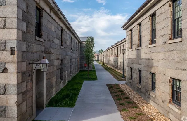 a view of path along with building