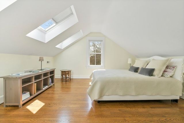 a spacious bedroom with a bed and window