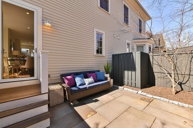 a outdoor space with patio furniture