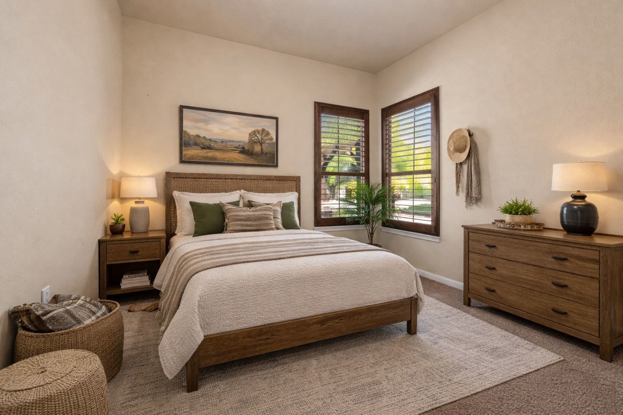 22204 Red Yucca Road Spicewood, TX 78669 - Photo 23 of 34 a bedroom with a bed and wooden floor