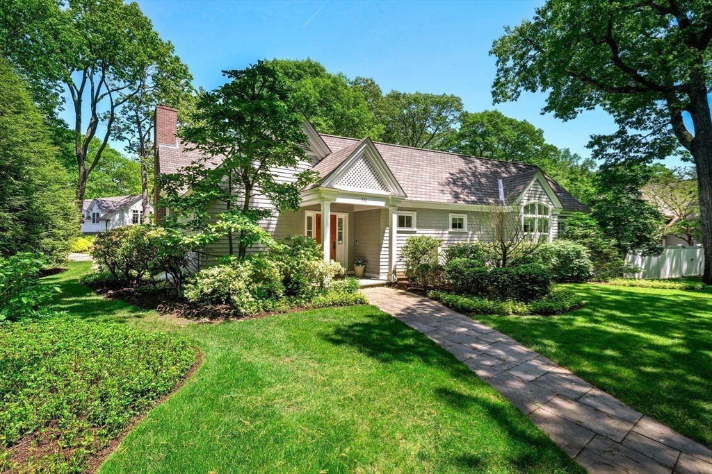 70 Old Farm Road Wellesley, MA 02481 - Photo 34 of 38 a front view of a house with a yard and trees