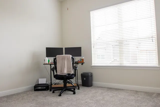 a view of a workspace with a window