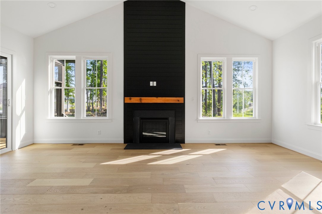 4624 Lake Summer Loop Moseley, VA 23120 - Photo 16 of 36 an empty room with windows and fireplace