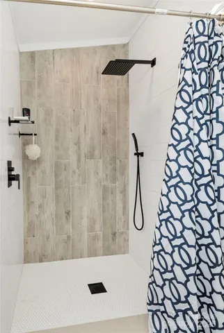 a bathroom with a shower