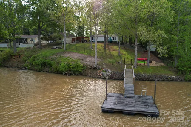 a view of lake from a bench