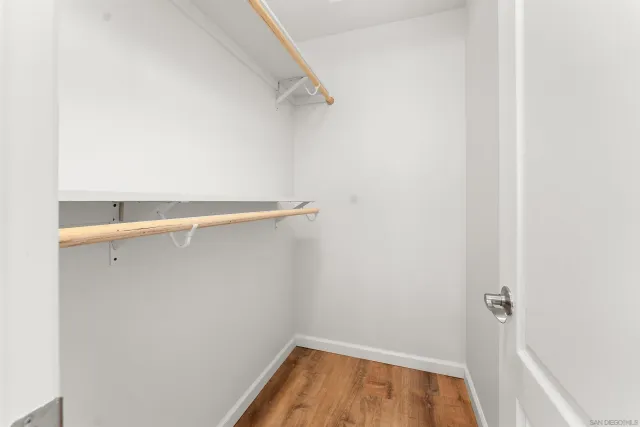 a view of small space with racks on the wall