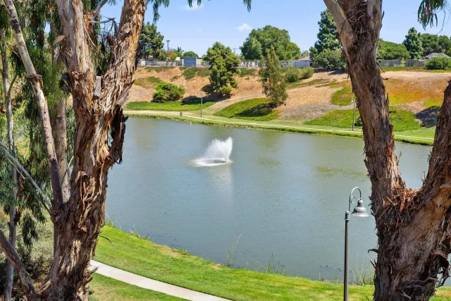 a view of lake from a house